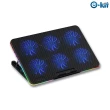 【e-Kit 逸奇】藍光六風扇靜音七彩炫光雙調節多角度RGB筆電散熱墊(CKT-Y5)