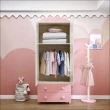 【hoi! 好好生活】林氏木業童趣貓咪兒童雙門雙抽衣櫃 EA2D-粉白色
