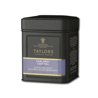 【英國Taylors泰勒茶】特級經典紅茶葉-皇家伯爵茶125g/霧面黑禮盒鐵罐(雨林聯盟及女王皇家認證)