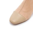 【FAIR LADY】芯太軟 異材質拼接絲絨質感低跟短靴(奶茶、8A2439)