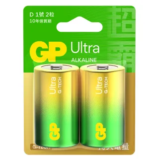 【超霸GP】1號D特強ULTRA鹼性電池12粒裝(吊卡裝1.5V鹼性電池)