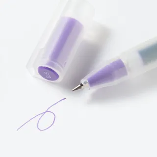 【MUJI 無印良品】自由換芯膠墨筆芯/紫0.38mm