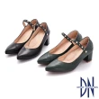 【DN】跟鞋_MIT柔軟羊皮2way可拆繫帶V口跟鞋(墨綠)