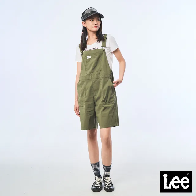 【Lee】女裝 吊帶短褲 / 寬鬆休閒 橄欖綠(LL210120ANL)