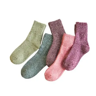 【魚樂】中筒加厚女兔羊毛襪(5雙組)