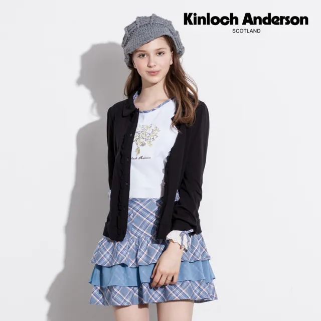 【Kinloch Anderson】格布領巾半開襟長袖上衣混紡(KA0764002紫藍)