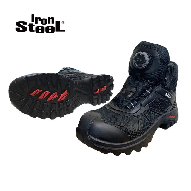 【IronSteel】T1458 頂級旗艦鞋款防水BOA快旋鈕絕緣安全鞋-黑
