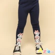 【Azio Kids 美國派】女童 內搭褲 三朵蕾絲小花蝴蝶結素色內搭長褲(藍)