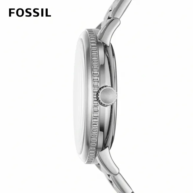【FOSSIL 官方旗艦館】Airlift 三眼計時簡約指針手錶 銀色不鏽鋼鍊帶 42MM BQ2629