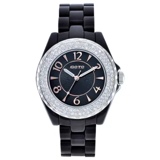 【GOTO】奢華時尚手錶-黑x玫刻度(P0158SB-33-342)