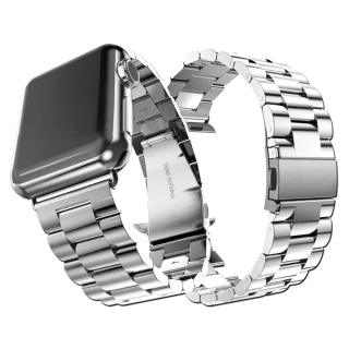 Apple Watch 不鏽鋼三珠蝶扣錶帶-贈拆錶器(45mm)