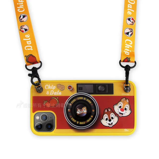 【Disney 迪士尼】iPhone 11 Pro 5.8吋 相機造型 保護殼+掛繩+氣囊支架 大禮盒組