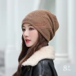 【89 zone】韓版優雅保暖 堆堆帽 針織帽 毛線帽 防風帽 頭巾帽(灰)