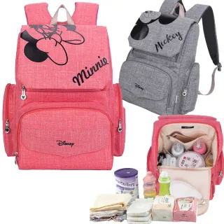 【優貝選】交換禮物 迪士尼米奇/米妮素面大容量媽媽包-2色(平輸品)
