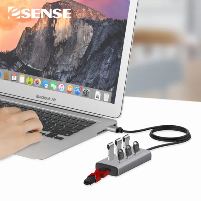 【ESENSE 逸盛】ESENSE B737 7合1 USB3.0HUB集線器(可擴充5V/2A供電)