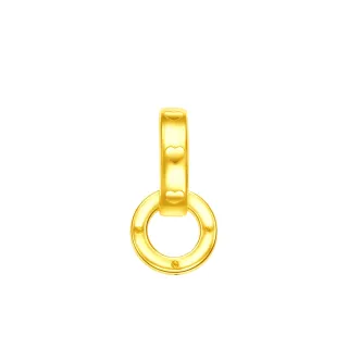 【周大福】LIT系列 雙圈心形黃金耳環(單耳)