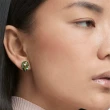 【SWAROVSKI 官方直營】Numina 耳釘非對稱設計 混合式切割 綠色 鍍金色色調 交換禮物