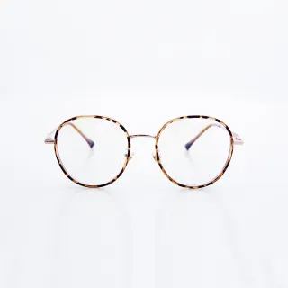 【ASLLY】LO1049核桃燕麥夾心圓框濾藍光眼鏡