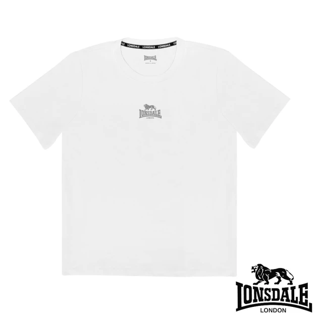 LONSDALE 英國小獅 經典潮流LOGO短袖T恤(白色 LT250002)