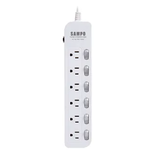 【SAMPO 聲寶】六開六插電源延長線 12尺(EL-W66R12)