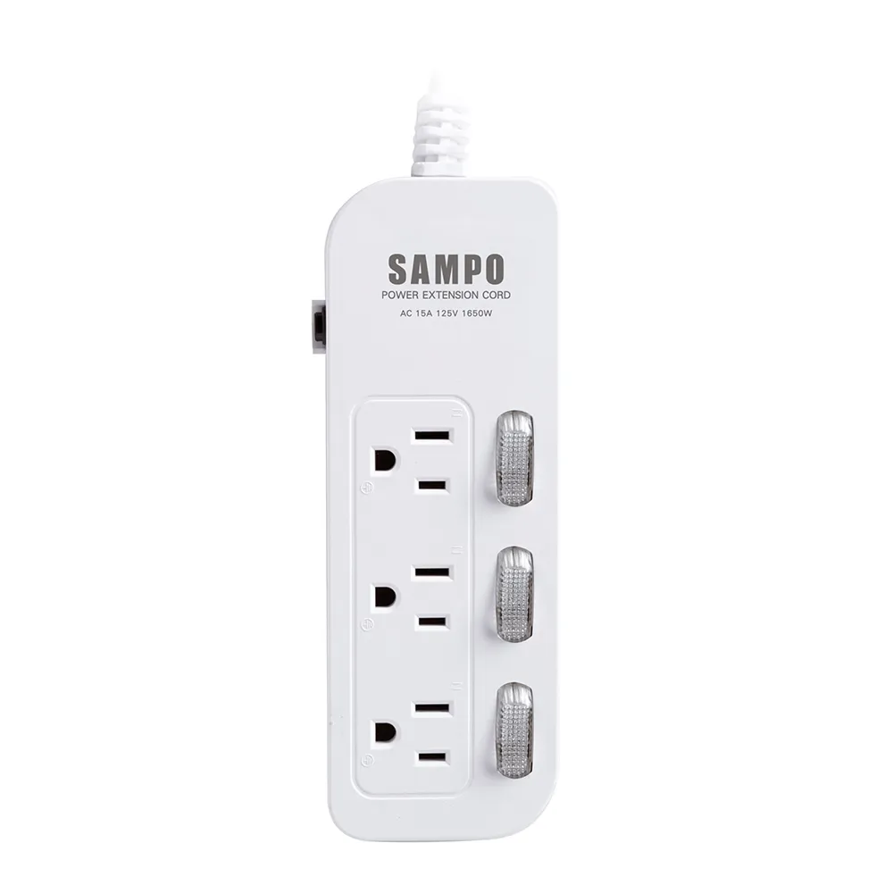 【SAMPO 聲寶】三開三插電源延長線 12尺(EL-W33R12)