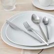 【YU Living 信歐傢居】銀色霧面不鏽鋼餐具組4件套(4件一組/銀色/刀叉湯匙)
