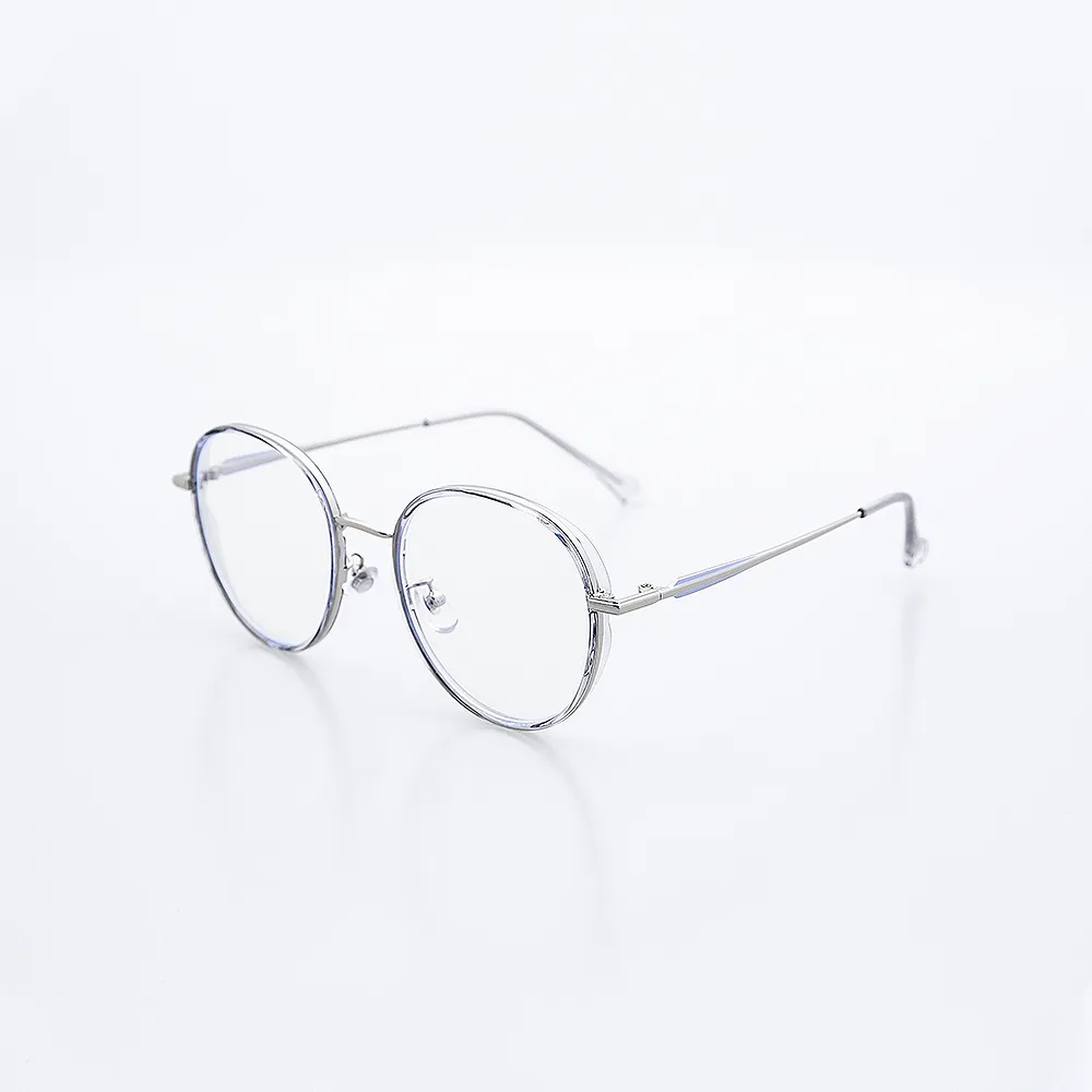 【ASLLY】LO1051流心芝麻夾心圓框濾藍光眼鏡