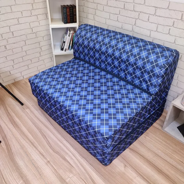 【Summer台灣製造】幾何黃單人免組裝多功能2折彈簧沙發床(沙發/床墊/寵物墊/嬰兒床墊/和室椅)
