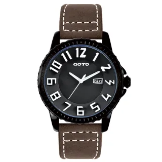【GOTO】鮮彩數字潮流手錶-白刻度x咖帶(GL1189B-3K-322)