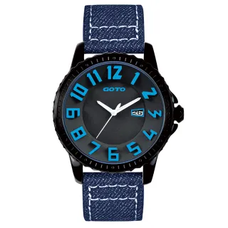 【GOTO】鮮彩數字潮流手錶-藍刻度x牛仔藍帶(GL1189B-3L-3B2)