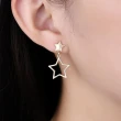 【Aphrodite 愛芙晶鑽】時尚縷空五角星星造型耳環(黃金色)