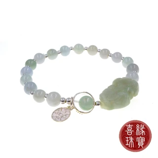 【喜緣玉品】天然翡翠玉石 吉祥如意 迎財貔貅 手串(A貨)