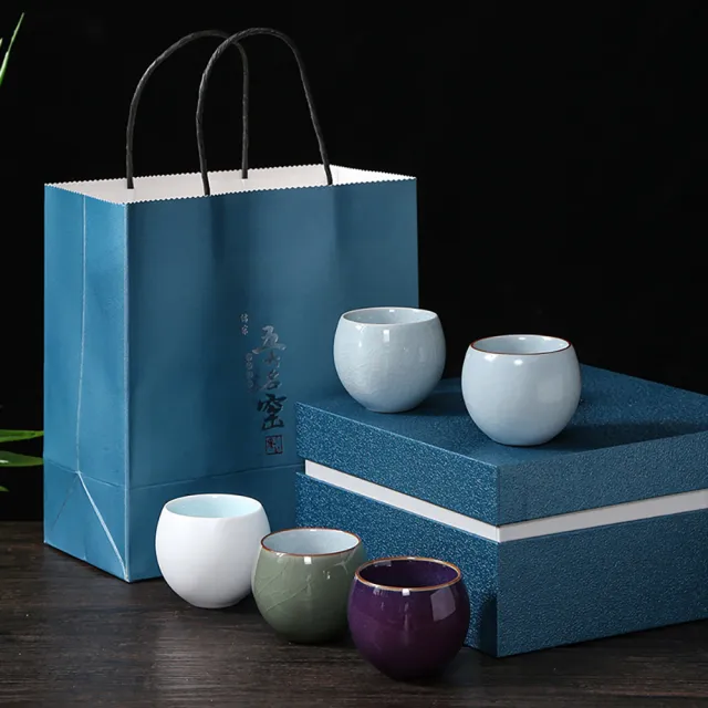 美味好伙伴】仿宋五大名窯茶杯禮盒(杯子茶具茶壺汝窯鈞窯官窯定窯哥窯