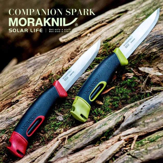 【MORAKNIV】不鏽鋼直刀 附打火石 Companion Spark(戶外直刀 求生野營刀 多功能露營刀 登山直刀 莫拉刀)