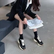 【RUNA】正韓來台-潮流拼布造型休閒鞋-黑/象牙白(6100-0180/6100-0182)