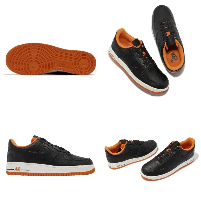 【NIKE 耐吉】休閒鞋 Air Force 1 07 PRM 男鞋 經典款 萬聖節 夜光鞋面 皮革 球鞋穿搭 黑 橘(DC8891-001)
