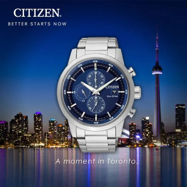 【CITIZEN 星辰】Chronograph系列 型男必備 光動能三眼計時腕錶 錶 週年慶 雙11 (CA0610-52L)