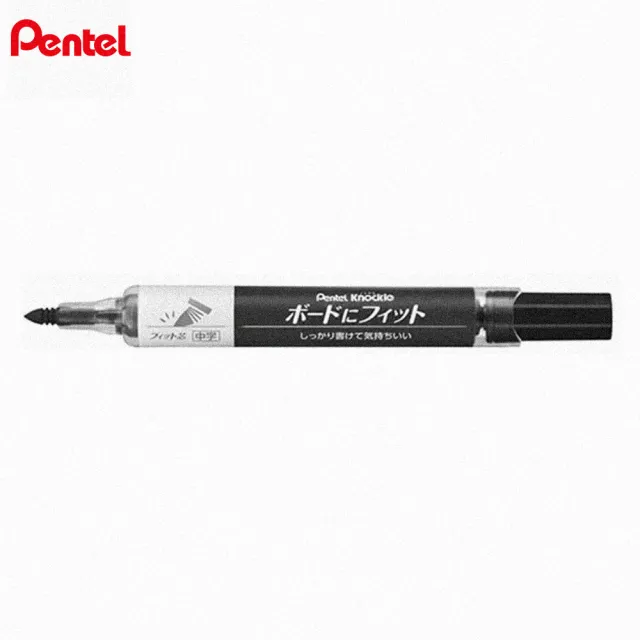 【Pentel 飛龍】彈力後壓白板筆 細~中字(2支1包)