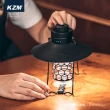 【KAZMI】KZM 風潮LED復古露營燈 附皮革燈罩收納盒(USB充電營燈 TypeC帳篷吊燈 照明手提燈 戶外掛燈)