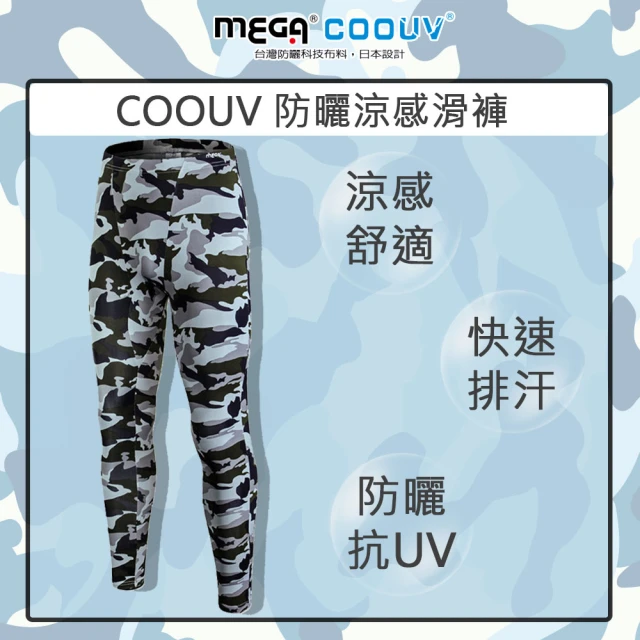 MEGA COOUV 迷彩防曬涼感內搭滑褲 男款UV-M801(重機滑褲 涼感內搭褲 涼感褲 降溫褲)