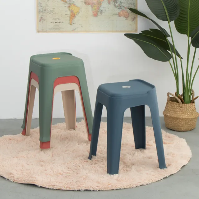 【IDEA】8入組繽紛撞色系高腳椅凳/塑膠椅