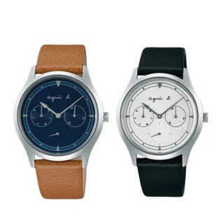 【agnes b.】腕錶套組37.5mm附贈錶帶 原廠公司貨(2款可選)