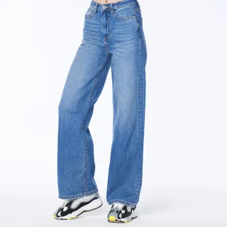 【BLUE WAY】女款 高腰 無彈 落地 寬褲 牛仔褲-ETBOITE箱子