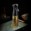【新錸家居】氣壓式扇型霧化噴油瓶230ml-2入(耐熱玻璃瓶身 專利噴頭 均勻噴灑 節能省油)