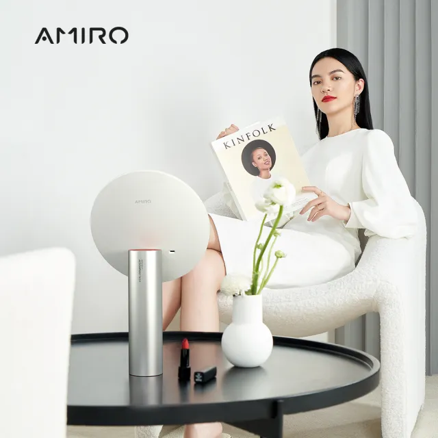 全新第三代 AMIRO Oath 自動感光 LED化妝鏡-雲貝白(美妝鏡 彩妝鏡 情人節禮物)