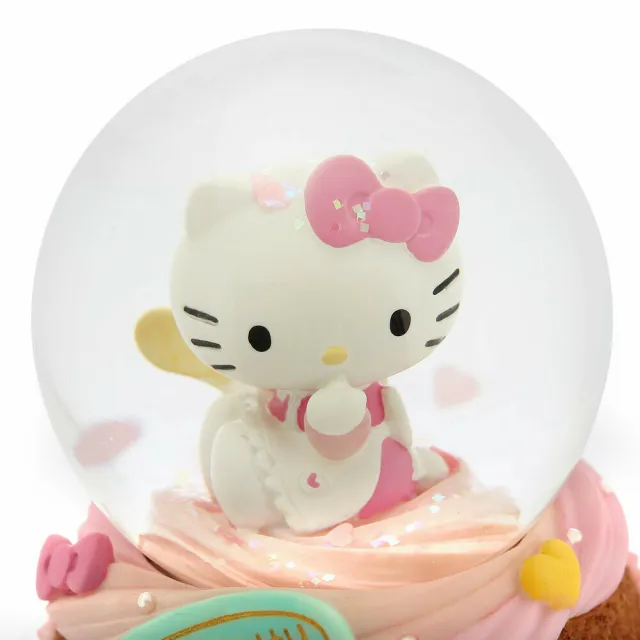 【JARLL 讚爾藝術】Hello Kitty 甜點 水晶球音樂盒(生日禮物 情人禮物 閨蜜禮物)