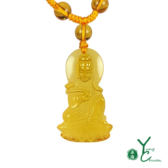 【YC寶石】黃琉璃如意觀音墜鍊(琉璃 觀音)
