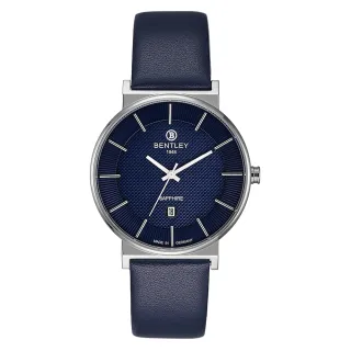 【Bentley 賓利】Gentle Glamour系列 簡約手錶(藍/銀 BL1855-10MWNN)