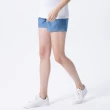 【Gennies 奇妮】清新牛仔短褲-淺藍(孕婦褲 牛仔褲 一體成型 無痕褲頭)