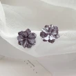 【MISS KOREA】韓國設計S925銀針紫色梔子花朵造型耳環
